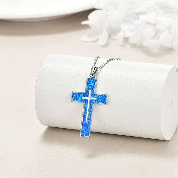 YFN Cross sterling Silver Religious Cross Pendant Jewelry  Necklace - Picture 1 of 4